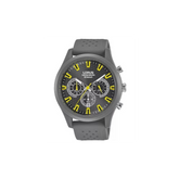 Lorus Mens Sports Chronograph Dated Grey/Yellow Dial Grey Rubber Strap Watch RT377JX9 Lorus